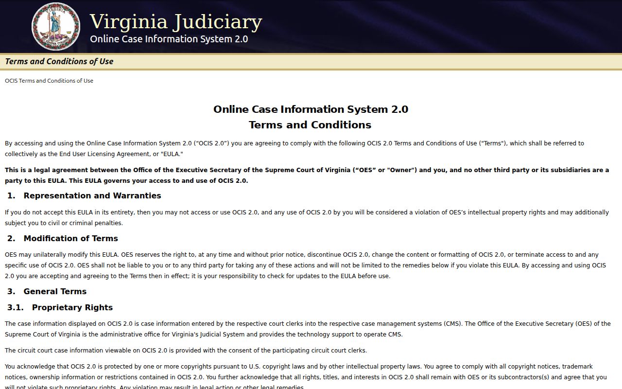 Wise County active warrant research, Virginia statewide case-information screen